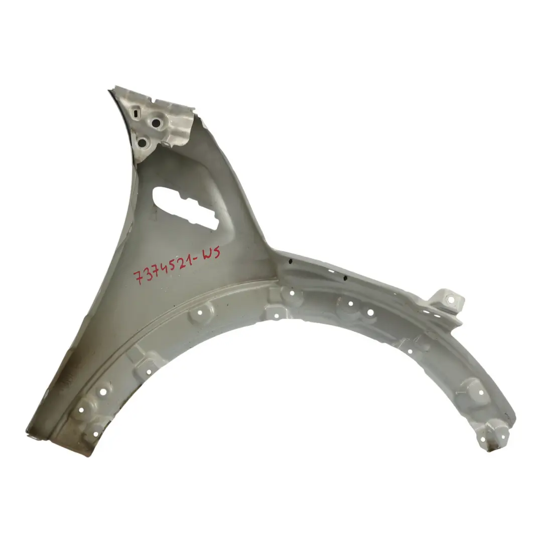 Front Left N/S Side Wing Panel Fender White Silver Metallic - A62 to Mini F55 F56 with Part number 7374521 Mini F55 F56 Front Left N/S Side Wing Panel Fender White Silver Metallic - A62 - SKU 7374521-WS - Part number 7374521