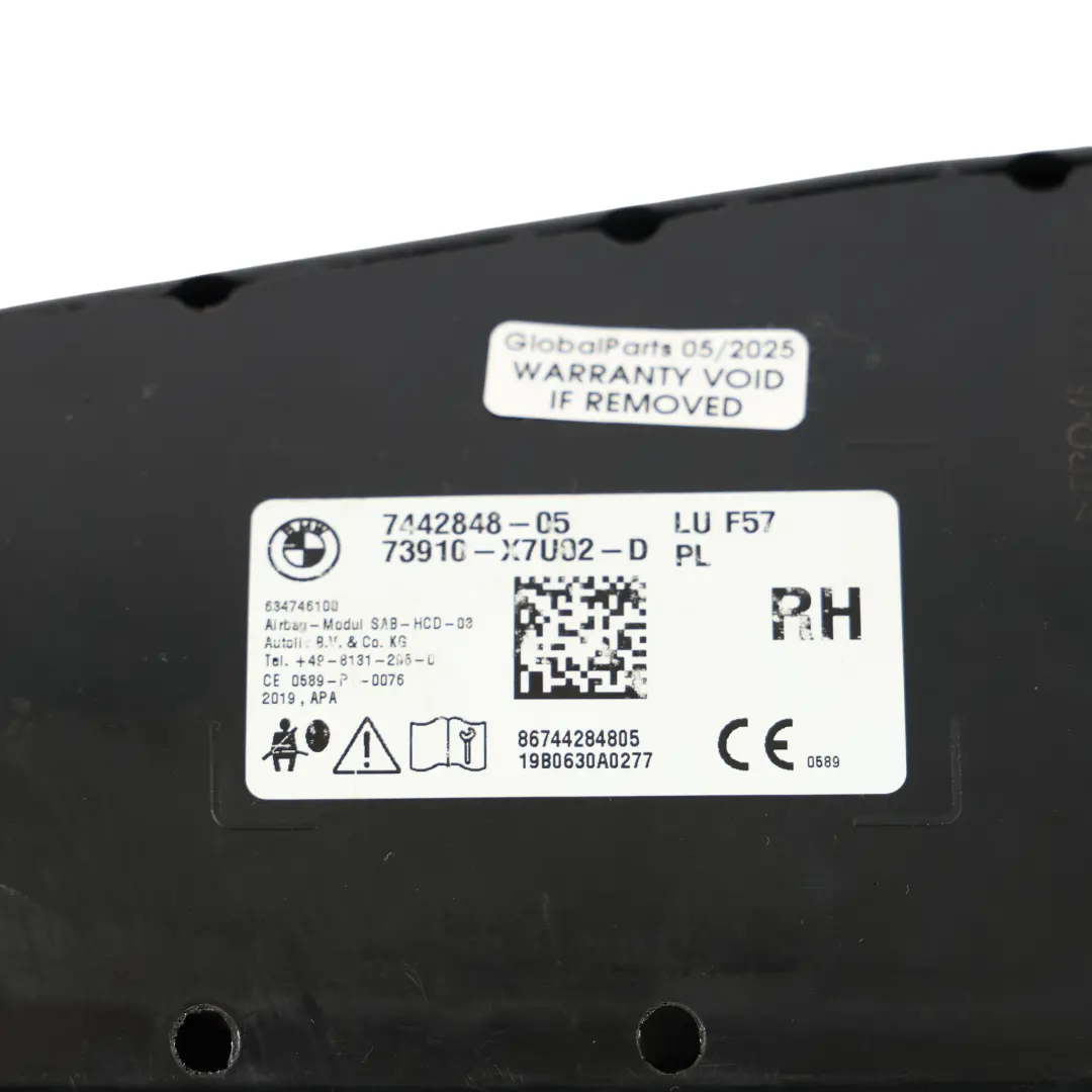 Mini F57 Modulo Aria Laterale Sedile Anteriore Destro - SKU 7442848 - Numero di parte 7442848