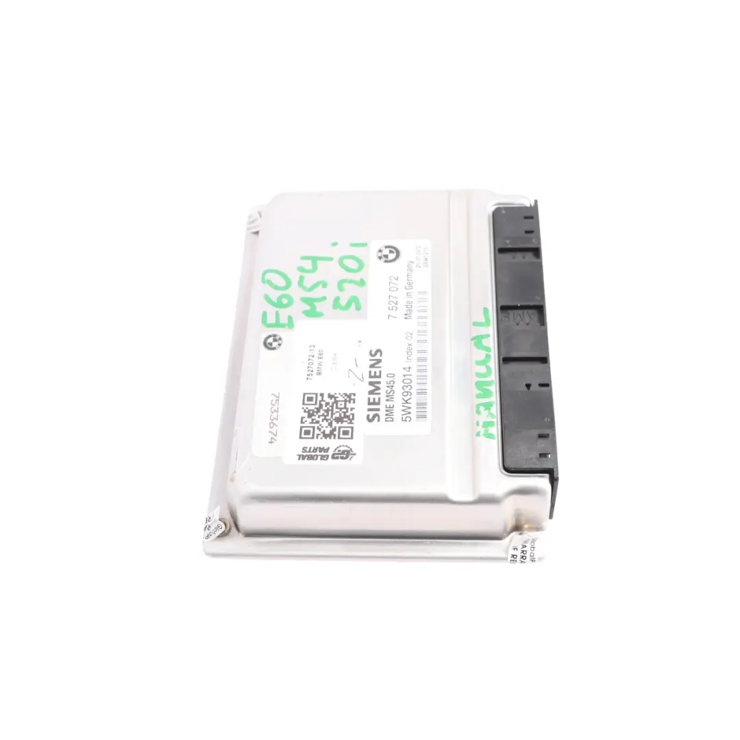 M54 170HP Engine Control Module ECU DME Manual to BMW E60 520i with Part number 7527072 BMW E60 520i M54 170HP Engine Control Module ECU DME Manual - SKU 7527072-13 - Part number 7527072