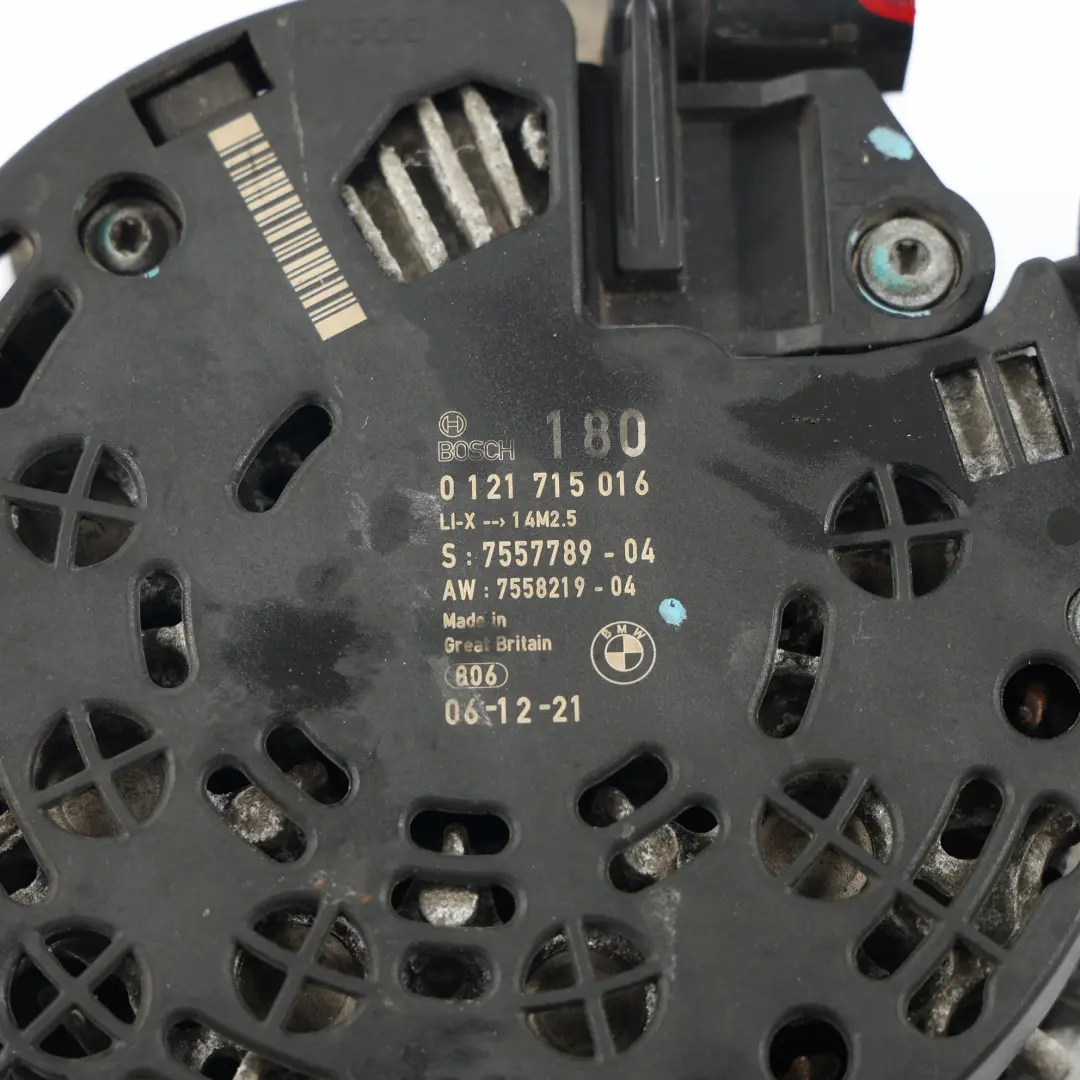 N54 135i 335i Alternador Generador 180A para BMW E82 E90 E91 E92 con número de pieza 7558220 BMW E82 E90 E91 E92 N54 135i 335i Alternador Generador 180A - SKU 7558220-1 - Número de pieza 7558220