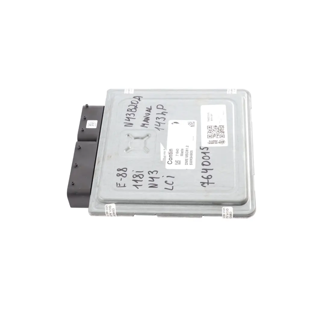 BMW E81 E87 LCI E90 118i 318i 143HP N43 Engine Control ECU DME Manual - SKU 7640015-5 - Part number 7640015