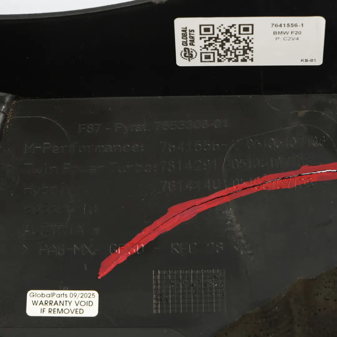 N55 M Performance Acoustic Panel to Engine Cover BMW F20 M135i F30 335i with Part number 7641556 Engine Cover BMW F20 M135i F30 335i N55 M Performance Acoustic Panel - SKU 7641556-1 - Part number 7641556