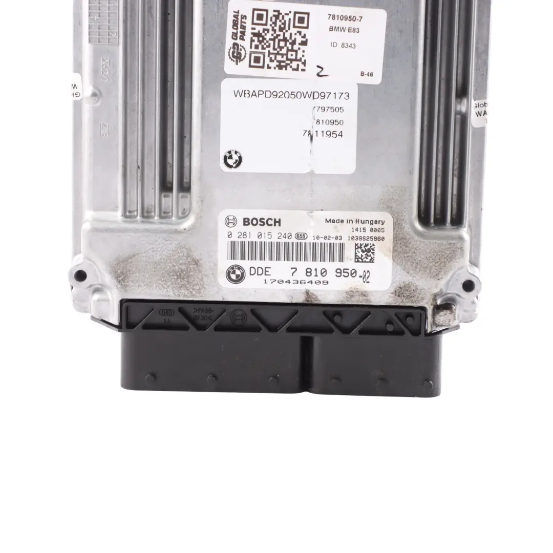 BMW E83 LCI 3.0d M57N2 218HP Engine Control Unit ECU DDE Manual - SKU 7810950-7 - Part number 7810950