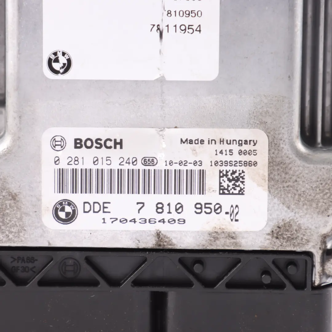 BMW E83 LCI 3.0d M57N2 218HP Engine Control Unit ECU DDE Manual - SKU 7810950-7 - Part number 7810950