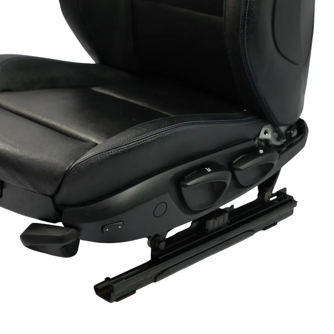 BMW E90 E91 LCI Front Seat Heated M Sport Left N/S Black Leather Dakota Blue - SKU 7843515-2 - Part number 7843515