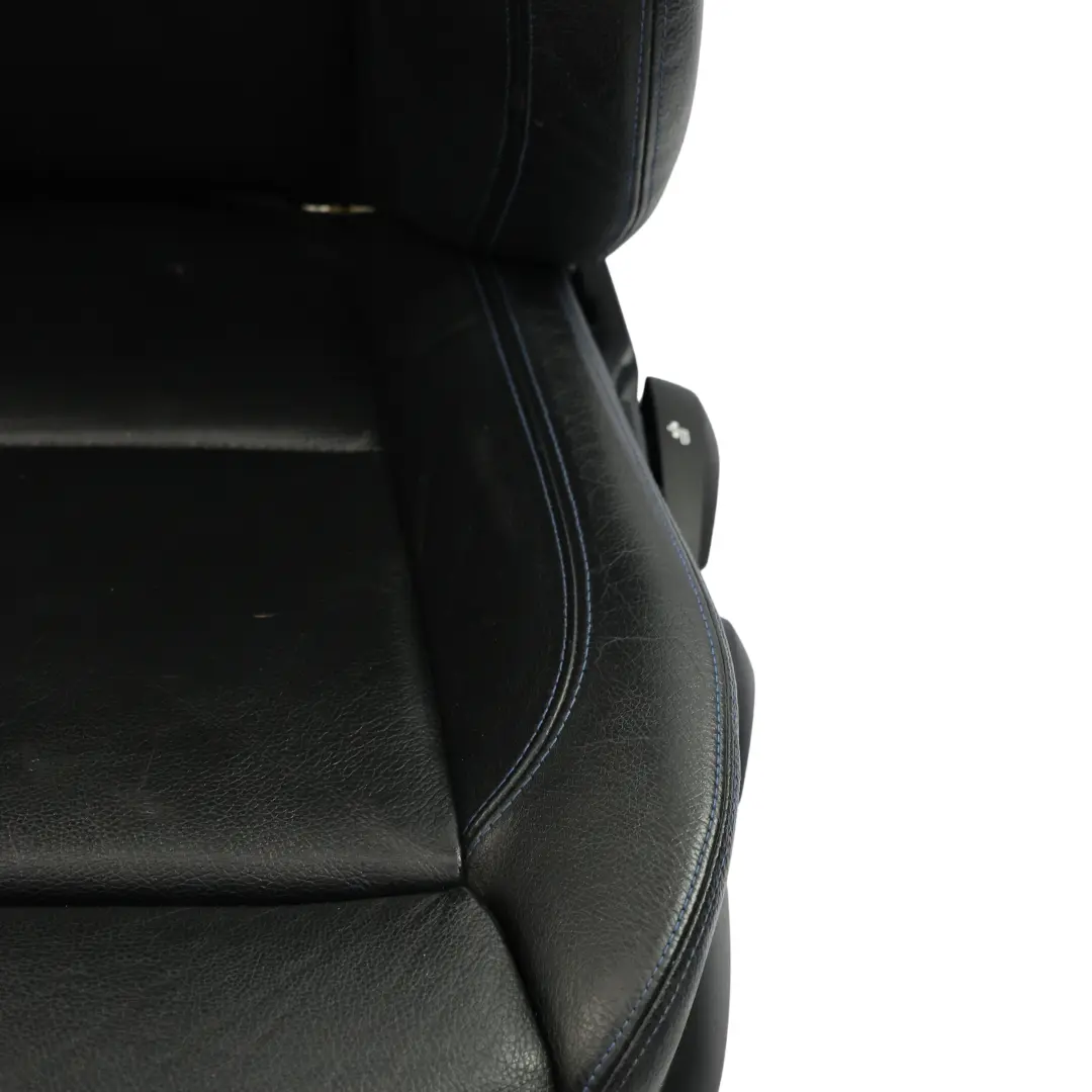 BMW E90 E91 LCI Front Seat Heated M Sport Left N/S Black Leather Dakota Blue - SKU 7843515-2 - Part number 7843515