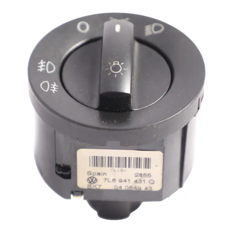 Volkswagen Touareg 7L Headlight Headlamp Control Switch Panel Black - SKU 7L6941431Q - Part number 7L6941431Q