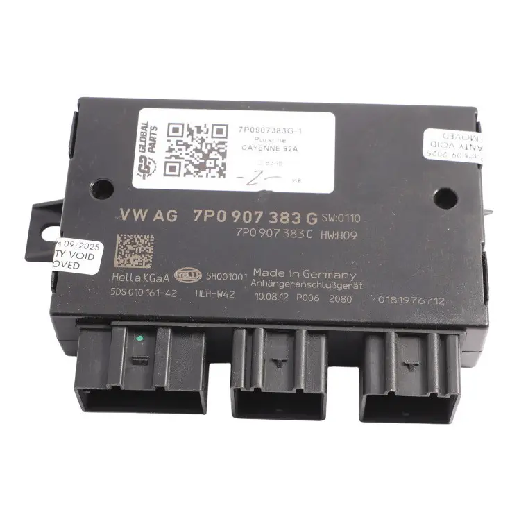 Trailer Tow Bar Towing Control Unit Module 7P0907383G to Porsche Cayenne 92A with Part number 7P0907383G-1 Porsche Cayenne 92A Trailer Tow Bar Towing Control Unit Module 7P0907383G - SKU 7P0907383G-1 - Part number 7P0907383G-1