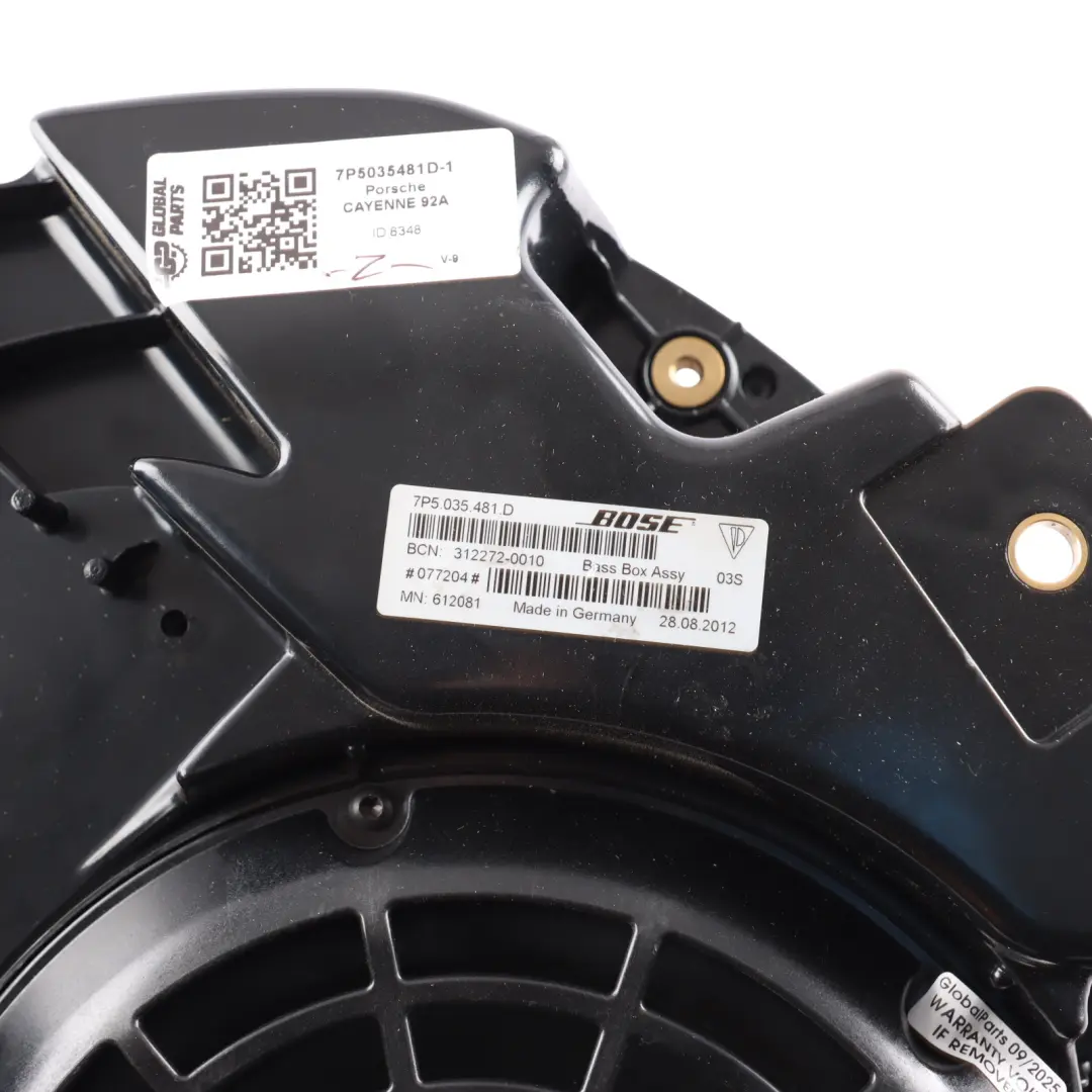 Subwoofer Sound Speaker Bose to Porsche Cayenne 92A with Part number 7P5035481D Porsche Cayenne 92A Subwoofer Sound Speaker Bose - SKU 7P5035481D-1 - Part number 7P5035481D