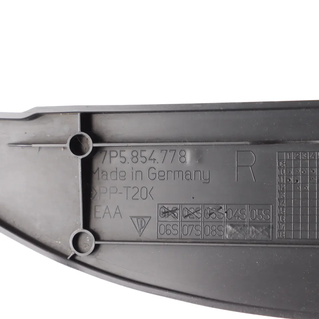 Front Right O/S Wing Fender Plastic Seal Cover to Porsche Cayenne 92A with Part number 7P5854778 Porsche Cayenne 92A Front Right O/S Wing Fender Plastic Seal Cover - SKU 7P5854778 - Part number 7P5854778