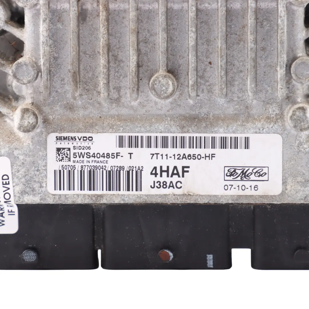 Ford Transit Connect 1.8 TDCI 75HP Engine Control ECU Manual - SKU 7T11-12A650-HF - Part number 7T11-12A650-HF