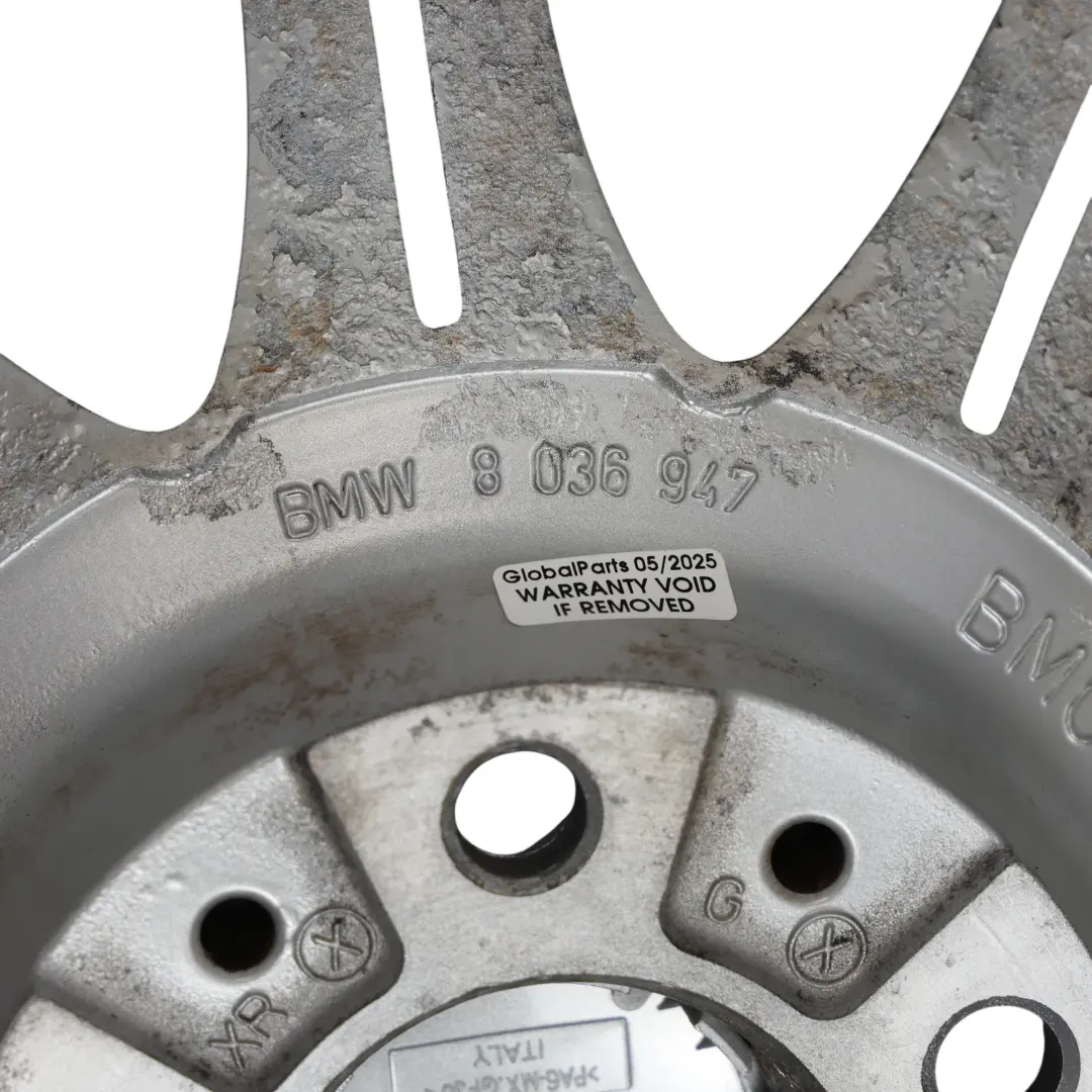 BMW E60 E61 Felga Aluminiowa Srebrna 18" ET:20 8J M Szprychy Podwójne 135 - SKU 8036947-6 - Numer Części 8036947
