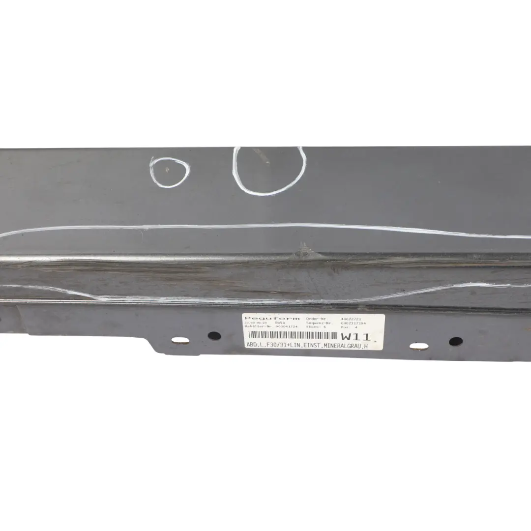 BMW F30 F31 Side Skirt M Sport Sill Strip Left N/S Mineral Grey Metallic - B39 - SKU 8056579-MG1 - Part number 8056579
