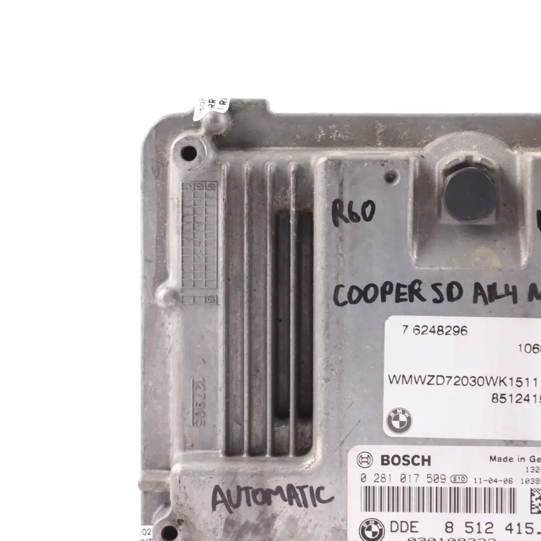 N47N 143HP Motorsteuergerät ECU DDE Automatik für Mini Cooper SD R60 ALL4 mit Teilenummer 8512415 Mini Cooper SD R60 ALL4 N47N 143HP Motorsteuergerät ECU DDE Automatik - SKU 8512415-12 - Teilenummer 8512415