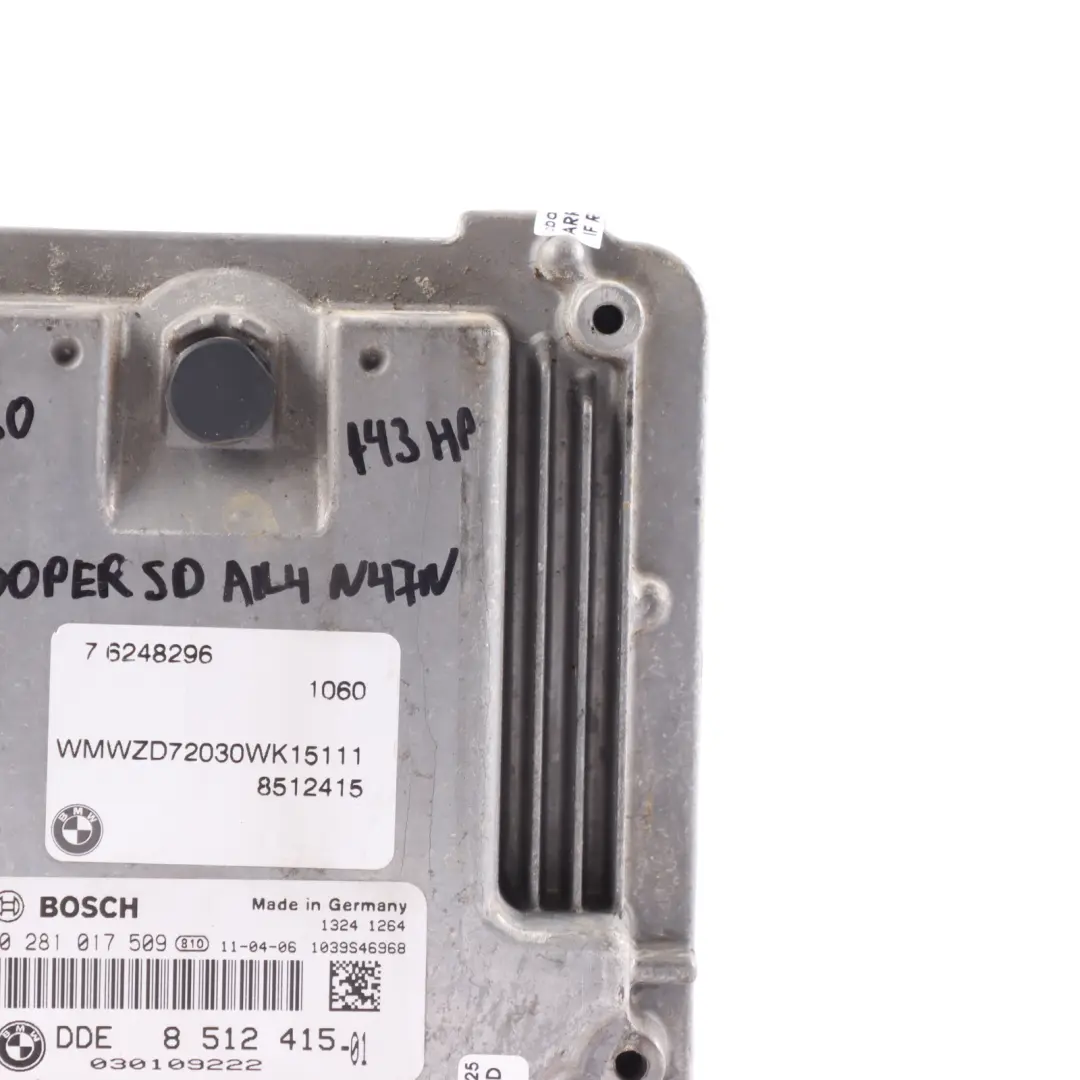 N47N 143HP Komputer Sinika ECU DDE Automat do Mini Cooper SD R60 ALL4 o numerze 8512415 Mini Cooper SD R60 ALL4 N47N 143HP Komputer Sinika ECU DDE Automat - SKU 8512415-12 - Numer Części 8512415