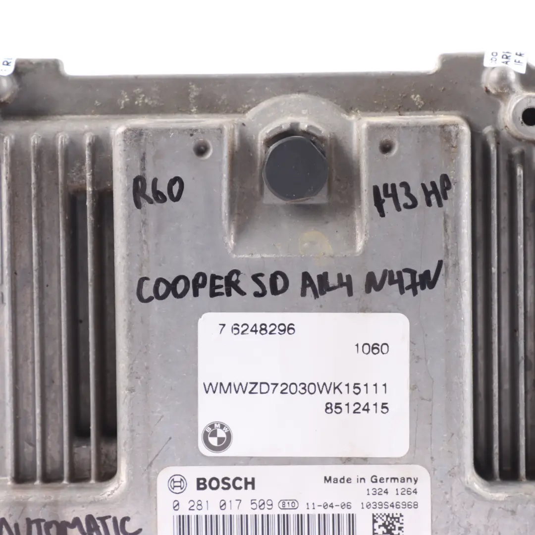 Mini Cooper SD R60 ALL4 N47N 143HP Engine Control Unit ECU DDE Automatic - SKU 8512415-12 - Part number 8512415