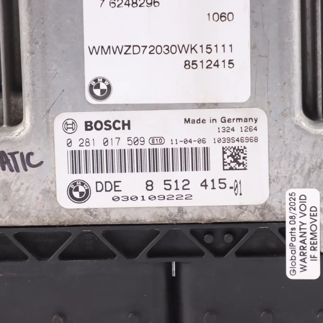 N47N 143HP Motorsteuergerät ECU DDE Automatik für Mini Cooper SD R60 ALL4 mit Teilenummer 8512415 Mini Cooper SD R60 ALL4 N47N 143HP Motorsteuergerät ECU DDE Automatik - SKU 8512415-12 - Teilenummer 8512415