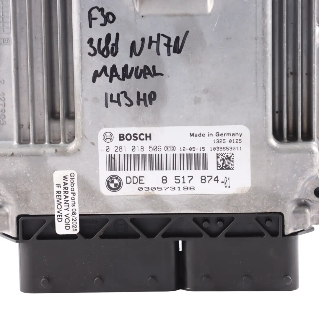 N47N 143HP Engine Control ECU DDE Kit Manual to BMW F20 F21 F30 116d 316d with Part number 8517874 BMW F20 F21 F30 116d 316d N47N 143HP Engine Control ECU DDE Kit Manual - SKU 8517874-10 - Part number 8517874