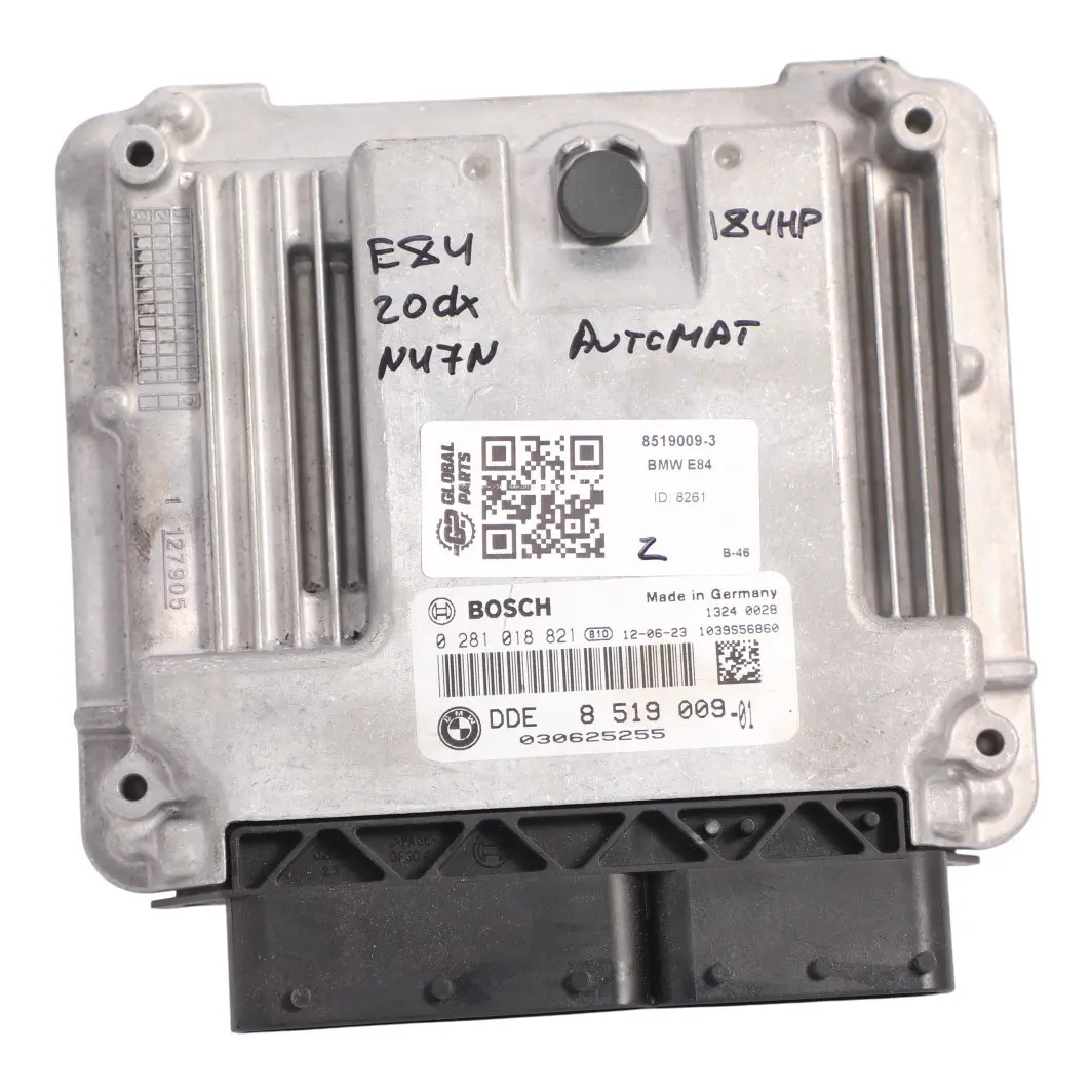 20dX Diesel N47N 184HP Engine Control Unit ECU DDE Automatic to BMW X1 E84 with Part number 8519009 BMW X1 E84 20dX Diesel N47N 184HP Engine Control Unit ECU DDE Automatic - SKU 8519009-3 - Part number 8519009