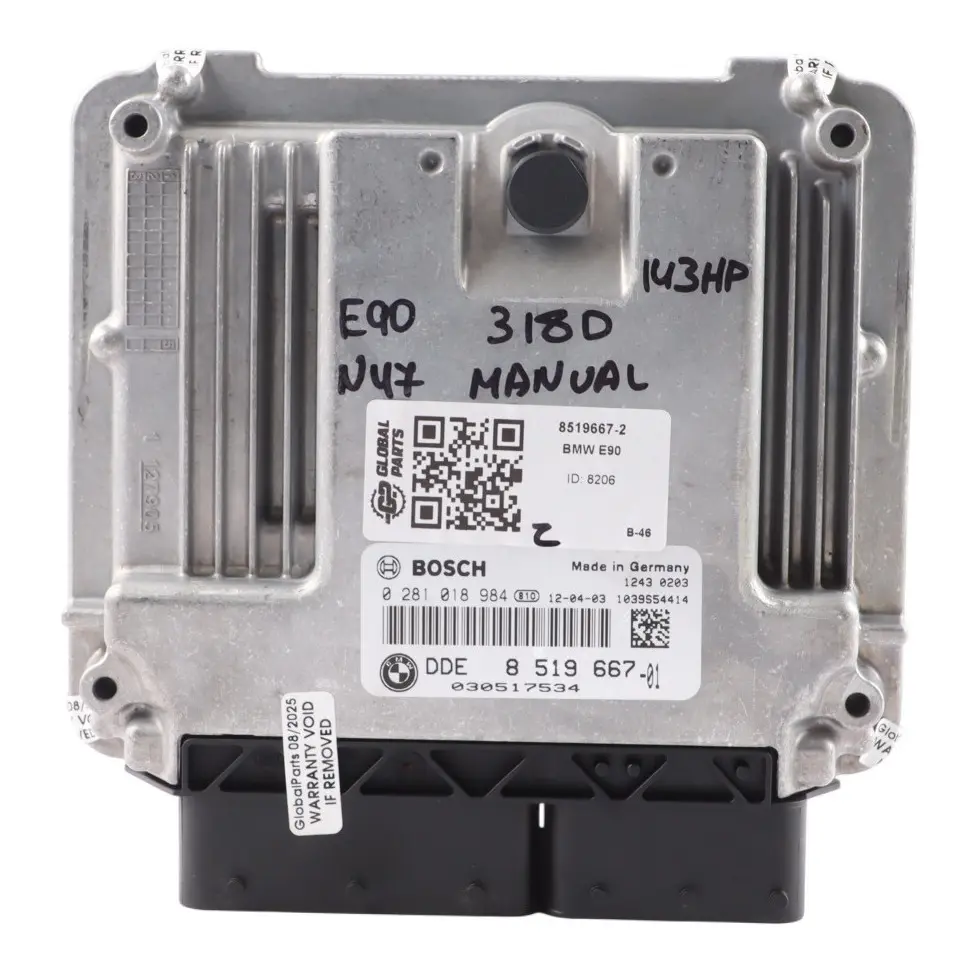 BMW E90 E91 LCI N47N 318d 143HP Engine Control ECU DDE 8519667 Automatic