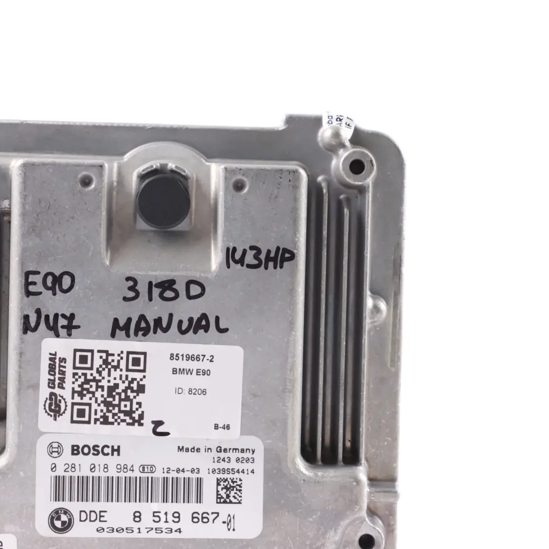 BMW E90 E91 LCI N47N 318d 143HP Engine Control ECU DDE Automatic - SKU 8519667-2 - Part number 8519667