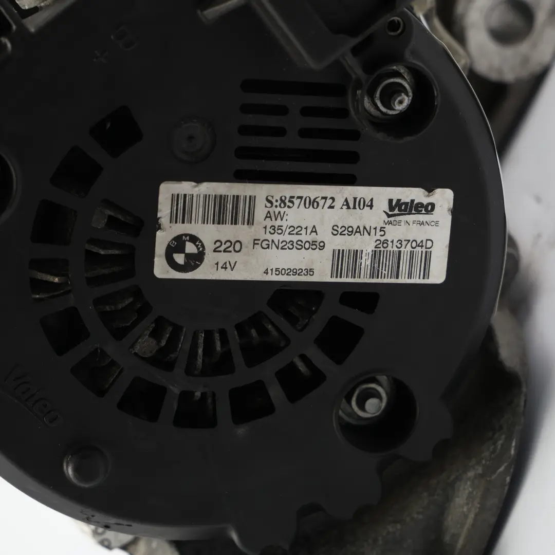 BMW F07 F10 Alternator Generator 221A Valeo N57N N57Z Diesel Engine 8570672 - SKU 8570673 - Part number 8570673