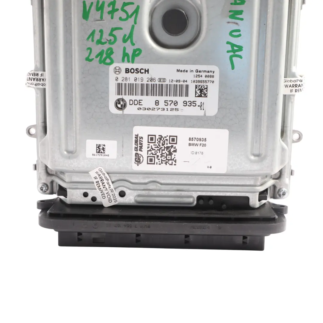 BMW F20 F30 125d 325d N47S1 218HP Engine Control Unit ECU DDE Manual - SKU 8570935 - Part number 8570935