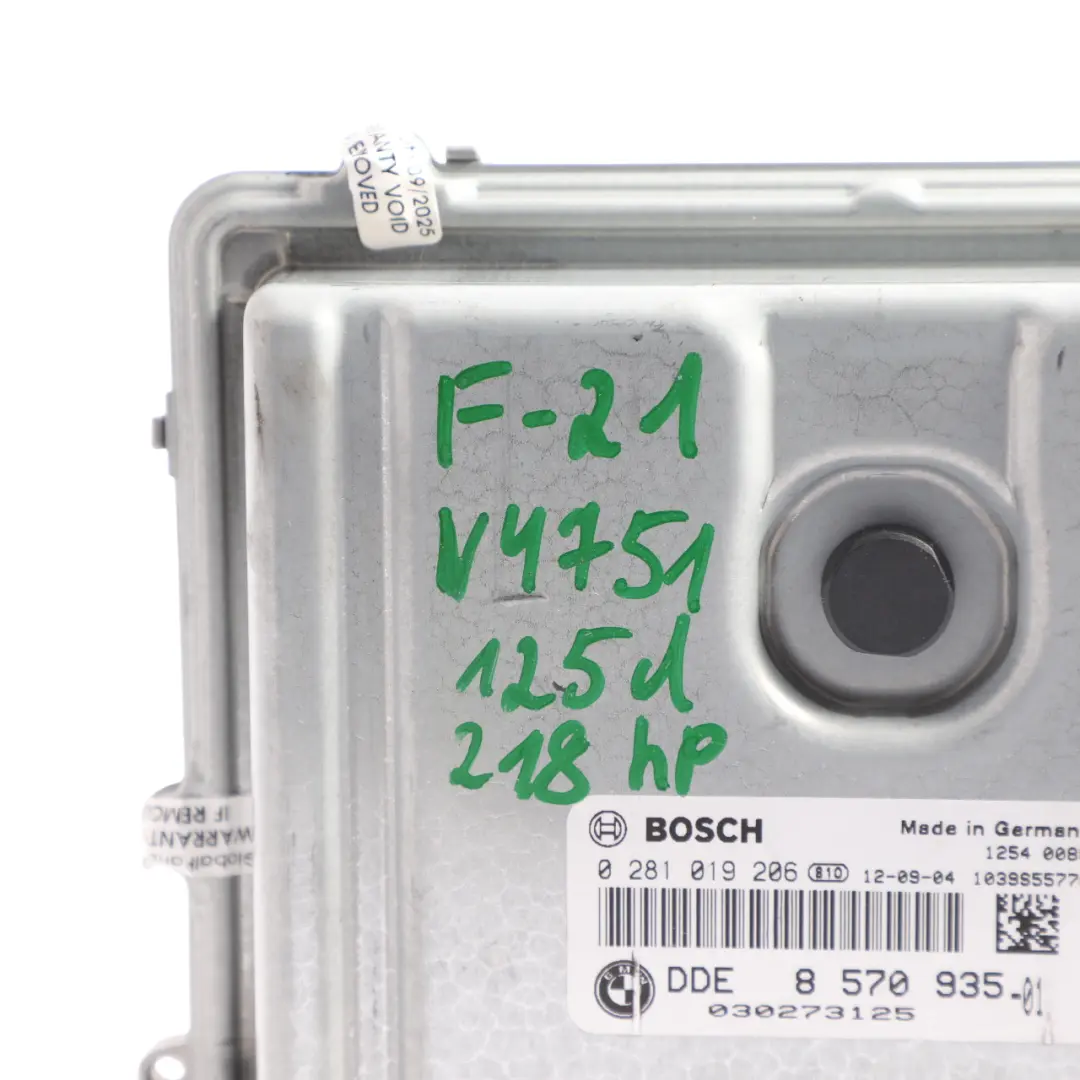 N47S1 218HP Engine Control Unit ECU DDE Manual to BMW F20 F30 125d 325d with Part number 8570935 BMW F20 F30 125d 325d N47S1 218HP Engine Control Unit ECU DDE Manual - SKU 8570935 - Part number 8570935