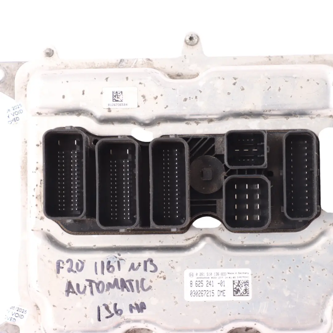 Control Unit Module ECU DME Automatic to BMW F20 F30 116i 316i N13 Engine with Part number 8625241 BMW F20 F30 116i 316i N13 Engine Control Unit Module ECU DME Automatic - SKU 8625241-8 - Part number 8625241