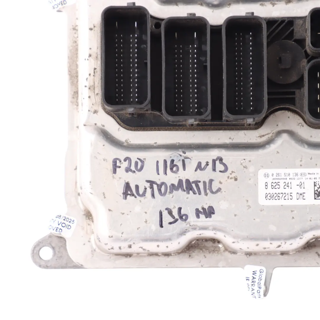 Control Unit Module ECU DME Automatic to BMW F20 F30 116i 316i N13 Engine with Part number 8625241 BMW F20 F30 116i 316i N13 Engine Control Unit Module ECU DME Automatic - SKU 8625241-8 - Part number 8625241