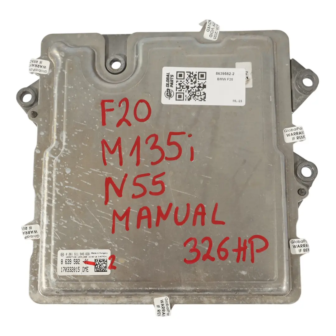 M235I F30 335I N55 Unità Motore ECU DME Manuale per BMW F20 M135I F22 con numero di parte 8639582 BMW F20 M135I F22 M235I F30 335I N55 Unità Motore ECU DME Manuale - SKU 8639582-2 - Numero di parte 8639582