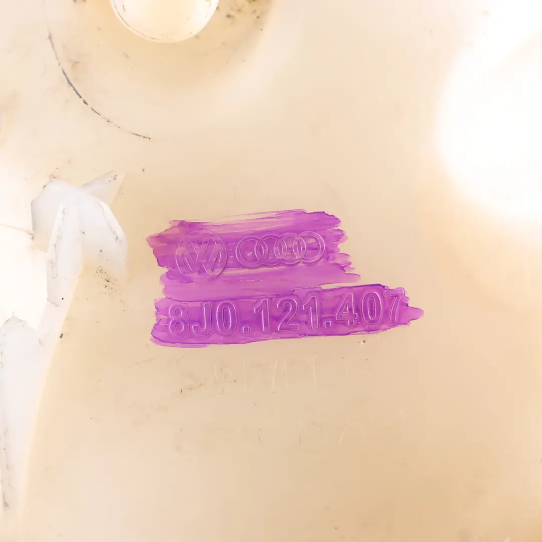 TTRS 8J Engine Coolant Expansion Tank Reservoir Bottle to Audi with Part number 8J0121407 Audi TTRS 8J Engine Coolant Expansion Tank Reservoir Bottle - SKU 8J0121407 - Part number 8J0121407