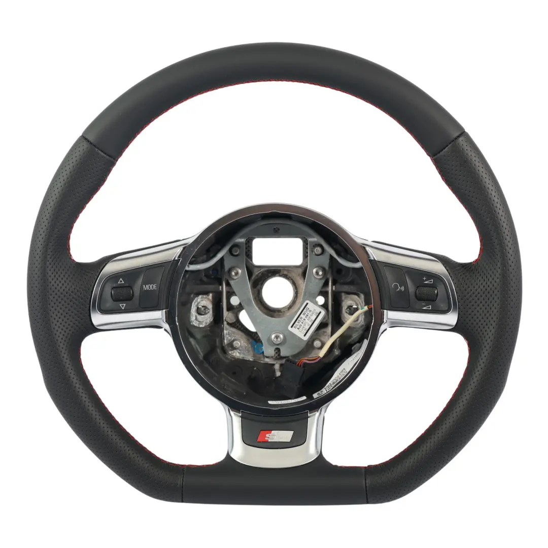 Audi A3 8P S-Line Volante NUOVO In Pelle Nera Fondo Piatto - SKU 8J0419091G-2 - Numero di parte 8J0419091G