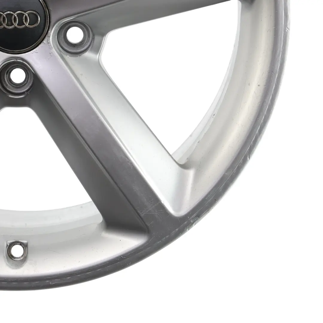 Audi A4 B8 8K Silver Wheel Alloy Rim 18" ET:47 8J Star Spoke - SKU 8K0601025Q-3 - Part number 8K0601025Q
