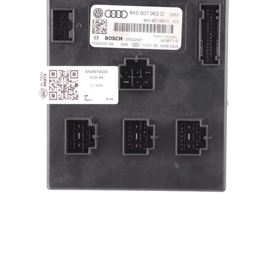 Module De Commande De Carrosserie Et De Confort BCM pour Audi A4 B8 A5 8T à propos du numéro de pièce 8K0907063D Audi A4 B8 A5 8T Module De Commande De Carrosserie Et De Confort BCM - SKU 8K0907063D - Numéro de pièce 8K0907063D