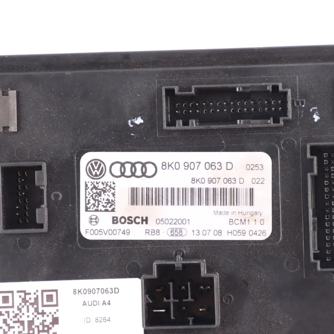 Moduł Sterownik Komfortu BCM do Audi A4 B8 A5 8T o numerze 8K0907063D Audi A4 B8 A5 8T Moduł Sterownik Komfortu BCM - SKU 8K0907063D - Numer Części 8K0907063D