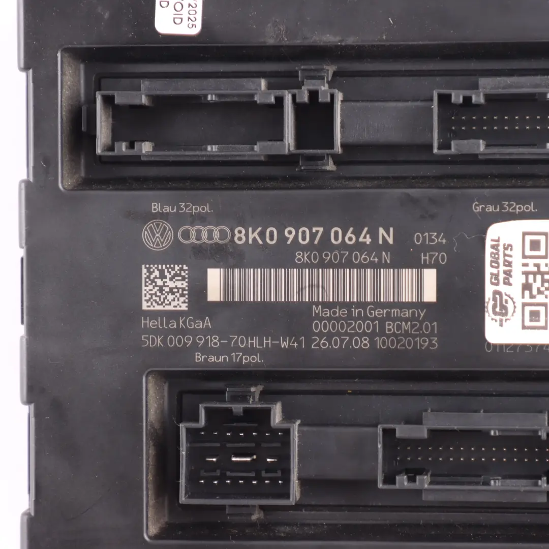 Body Control Comfort Unit Module BCM Convenience ECU to Audi A4 B8 A5 8T with Part number 8K0907064N Audi A4 B8 A5 8T Body Control Comfort Unit Module BCM Convenience ECU - SKU 8K0907064N - Part number 8K0907064N