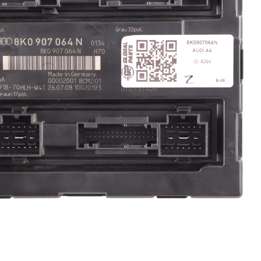Audi A4 B8 A5 8T Body Control Comfort Unit Module BCM Convenience ECU - SKU 8K0907064N - Part number 8K0907064N