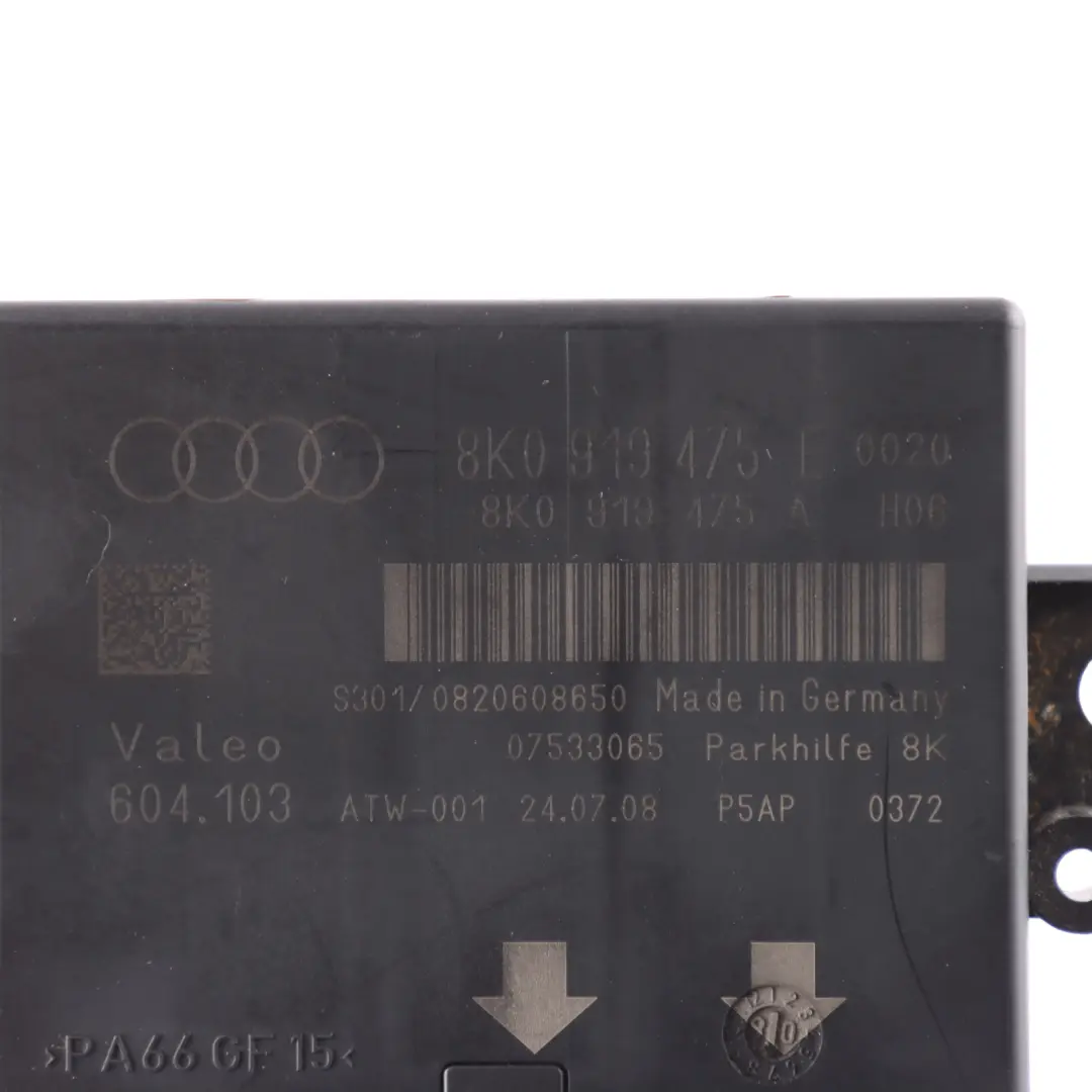 Módulo Sensor PDC Aparcamiento ECU 2.0 TDI para Audi A4 B8 con número de pieza 8K0919475E Audi A4 B8 Módulo Sensor PDC Aparcamiento ECU 2.0 TDI - SKU 8K0919475E - Número de pieza 8K0919475E