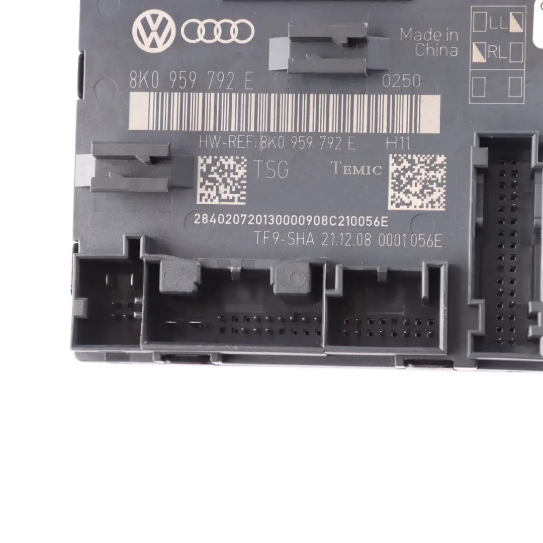 Audi A4 B8 A5 8T Module Commande De La Porte Avant Module ECU Gauche - SKU 8K0959792E - Numéro de pièce 8K0959792E