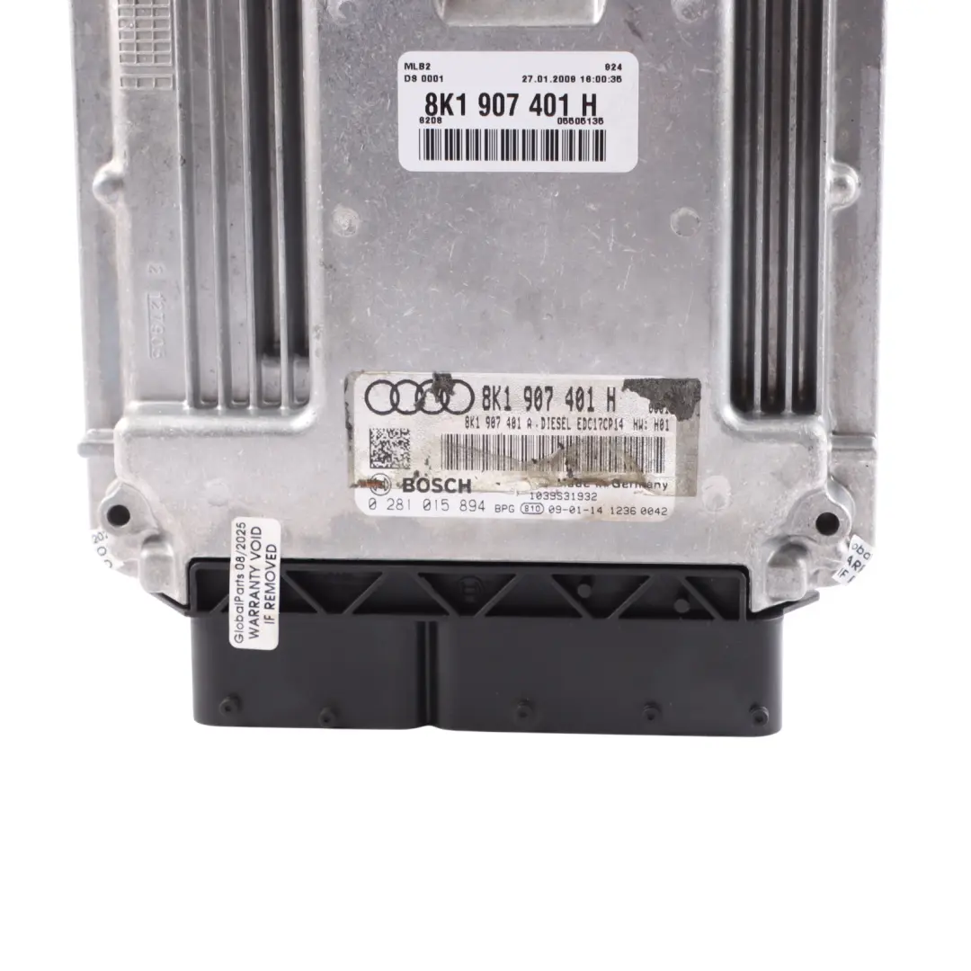 190HP CGKA Engine Control ECU Automatic to Audi A4 B8 A5 8T 2.7 TDI with Part number 8K1907401H Audi A4 B8 A5 8T 2.7 TDI 190HP CGKA Engine Control ECU Automatic - SKU 8K1907401H - Part number 8K1907401H