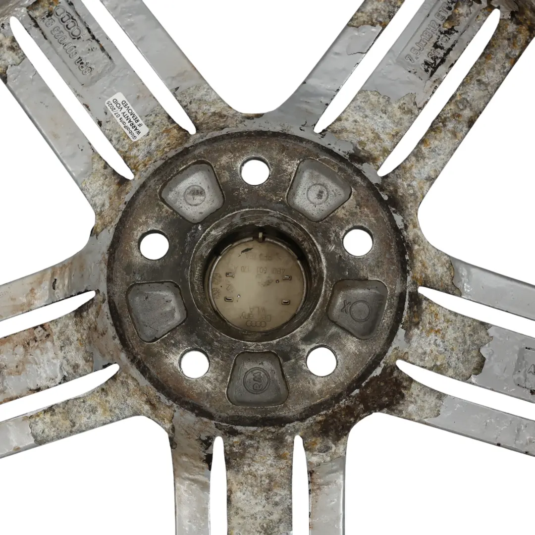 Leicht Metall Felge Silber 18" 7,5J ET:54 für Audi A3 8P mit Teilenummer 8P0601025BH Audi A3 8P Leicht Metall Felge Silber 18" 7,5J ET:54 - SKU 8P0601025BH-1 - Teilenummer 8P0601025BH