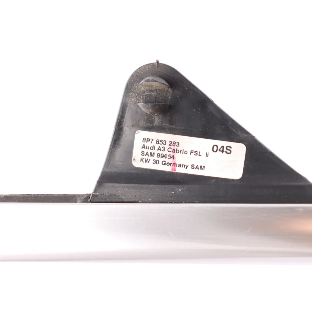 Audi A3 8P Cabrio Moldura Cristal Puerta Delantera Izquierda Aluminio - SKU 8P7853283 - Número de pieza 8P7853283