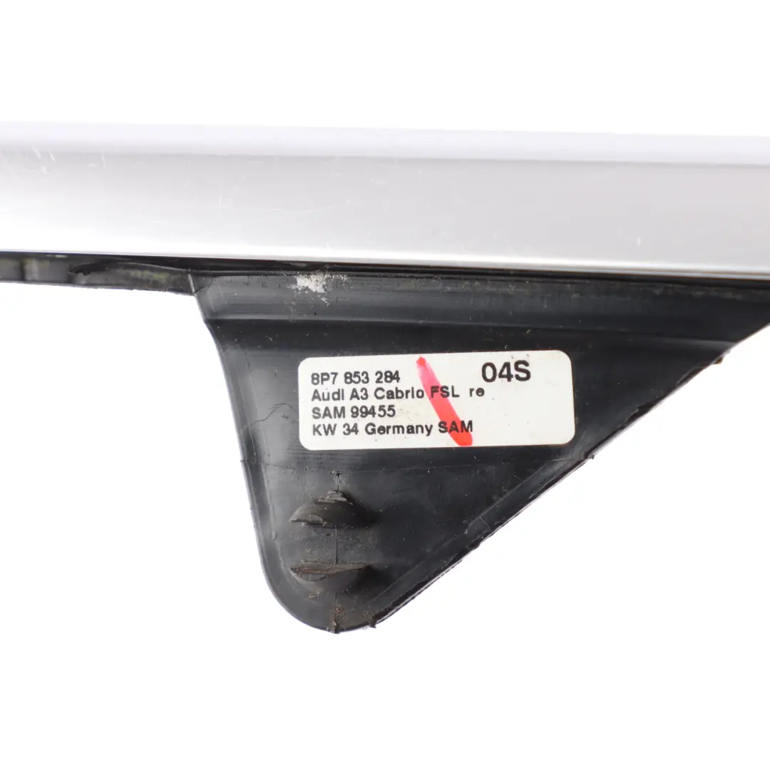 Audi A3 8P Cabrio Door Glass Moulding Trim Front Right O/S Aluminium - SKU 8P7853284 - Part number 8P7853284