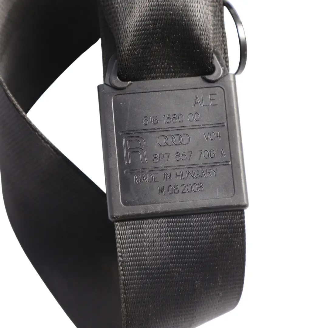 Audi A3 8P Convertible Front Upper Seat Belt Right O/S Driver's Side - SKU 8P7857706A - Part number 8P7857706A