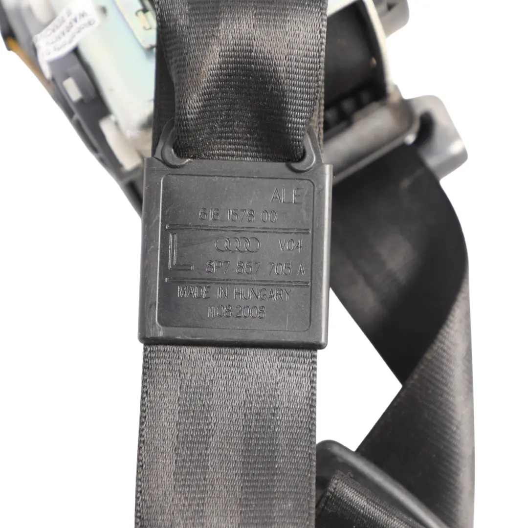 Audi A3 8P Convertible Front Upper Seat Belt Left N/S Passenger Side - SKU 8P7857705A - Part number 8P7857706E