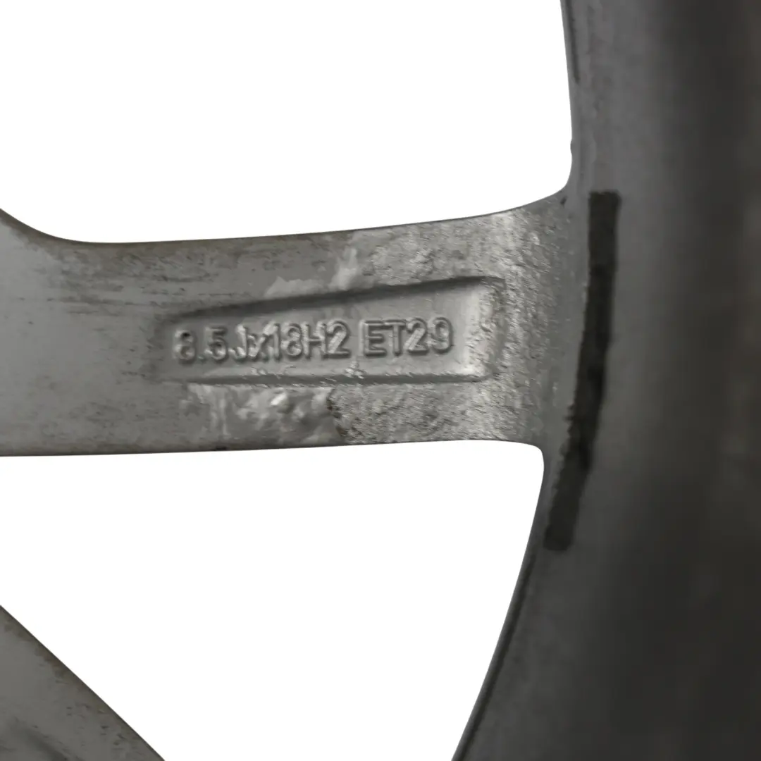 Rim Alloy Silver 18" 8.5J ET:29 Star Spoke to Audi A5 8T Wheel with Part number 8T0601025E Audi A5 8T Wheel Rim Alloy Silver 18" 8.5J ET:29 Star Spoke - SKU 8T0601025E-3 - Part number 8T0601025E