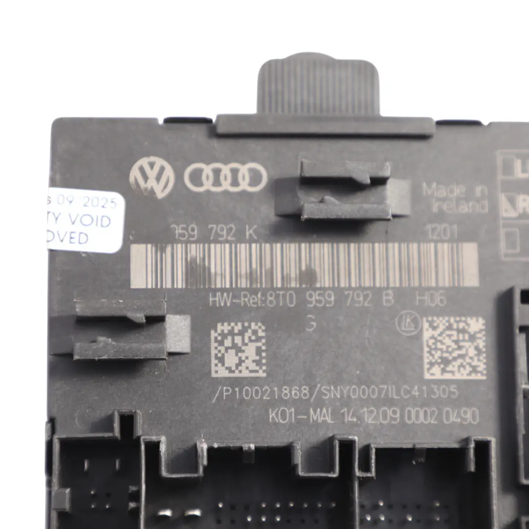 Door Module Control Unit Front Passenger Side to Audi A5 S5 8T with Part number 8T0959792K Audi A5 S5 8T Door Module Control Unit Front Passenger Side - SKU 8T0959792K - Part number 8T0959792K