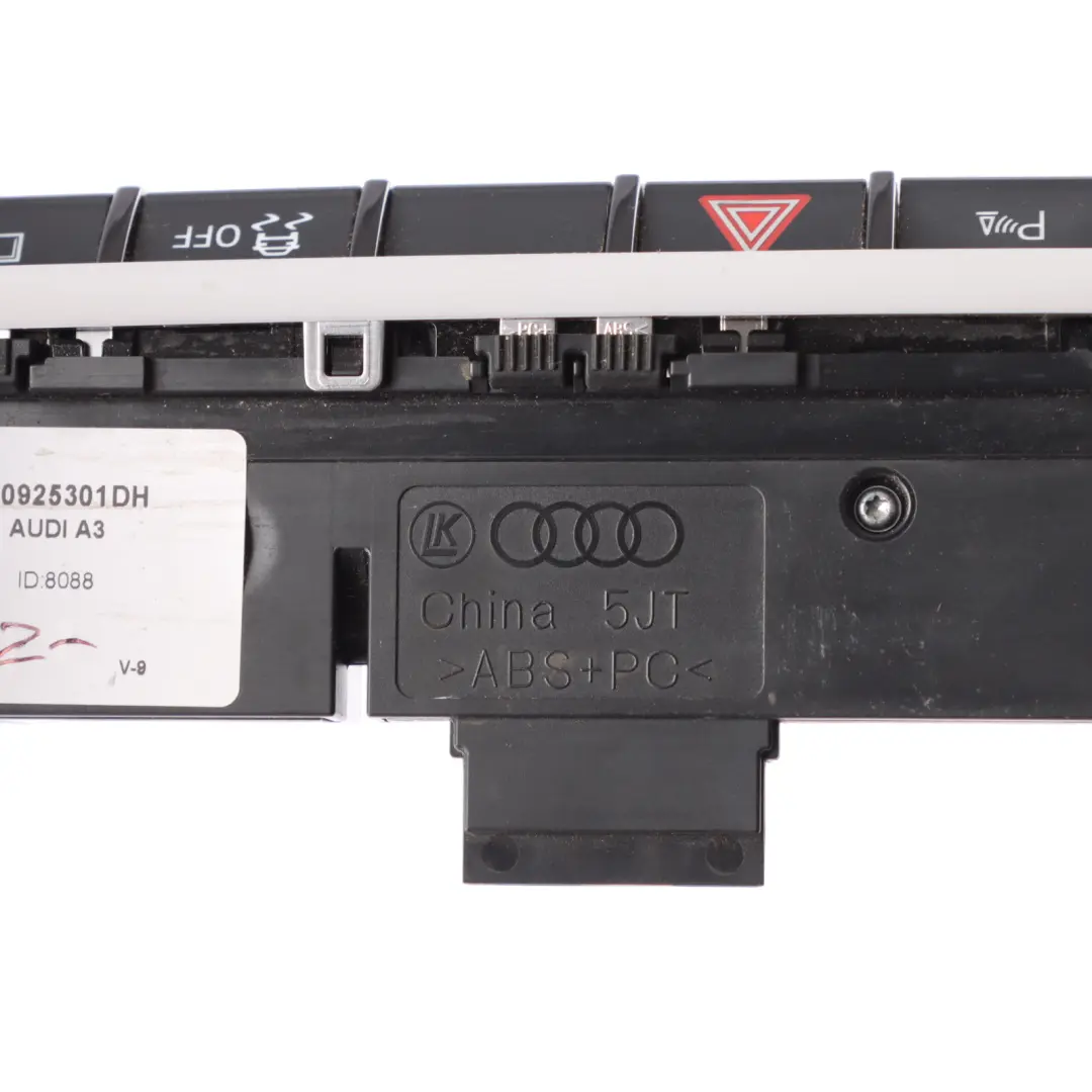 Audi A3 8V Dashboard Hazard PDC ESP Switch Block Panel - SKU 8V0925301DH - Part number 8V0925301DH