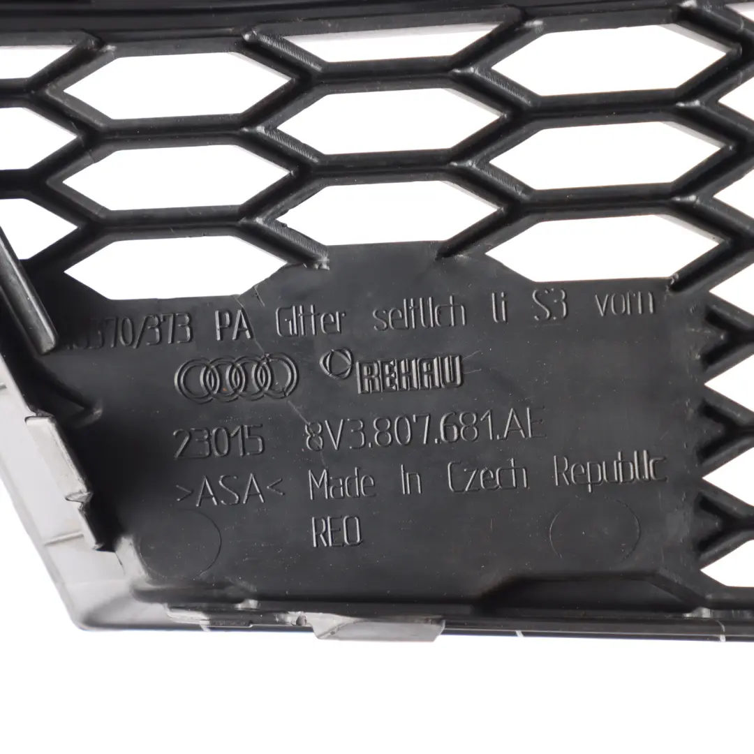 Audi S3 8V Front Bumper Grille Grid Cover Fog Light Lamp Left N/S - SKU 8V3807681AE - Part number 8V3807681AE